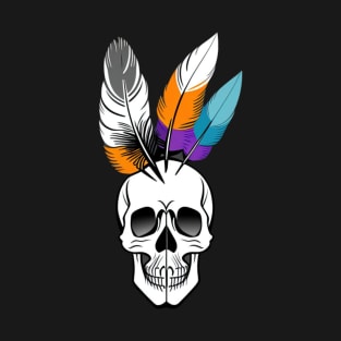 skull with feathers T-Shirt