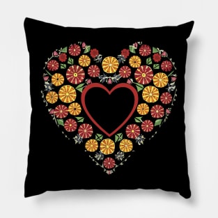 Floral Heart of Flowers Valentines Day Pillow