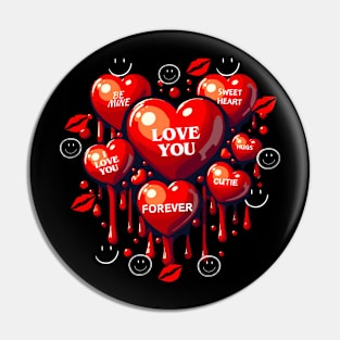 Valentine's Day Hearts Pin