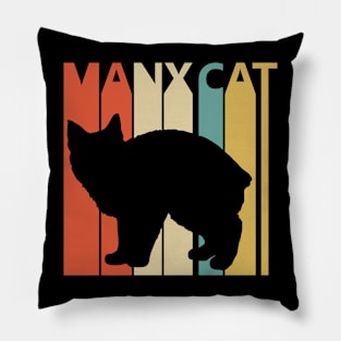 Vintage Manx Cat Cat Pillow