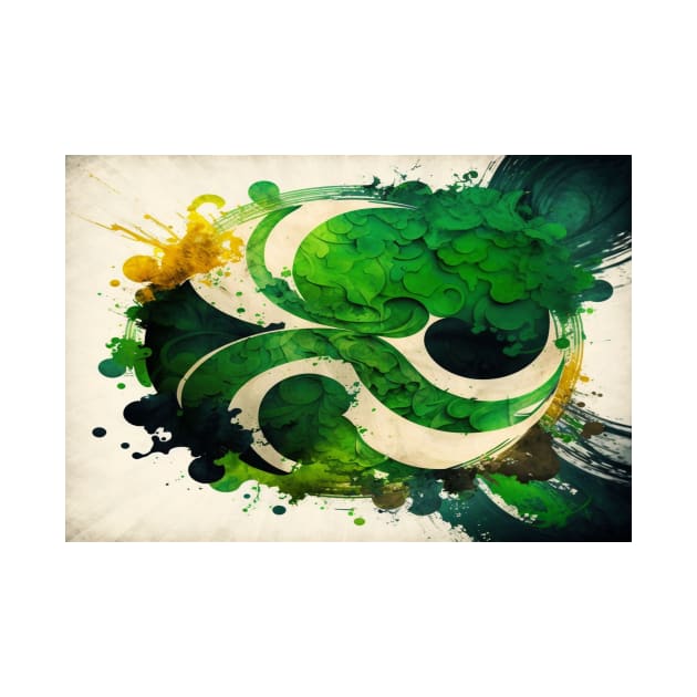 St Patricks Day Artwork - Green abstract artwork by Unwind-Art-Work