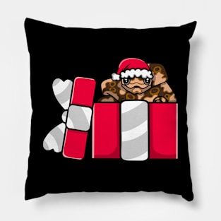 Cute Ball Python in Christmas Gift Pillow