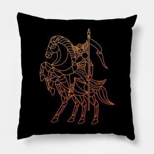 Valkyrie with sleipnir line art Pillow