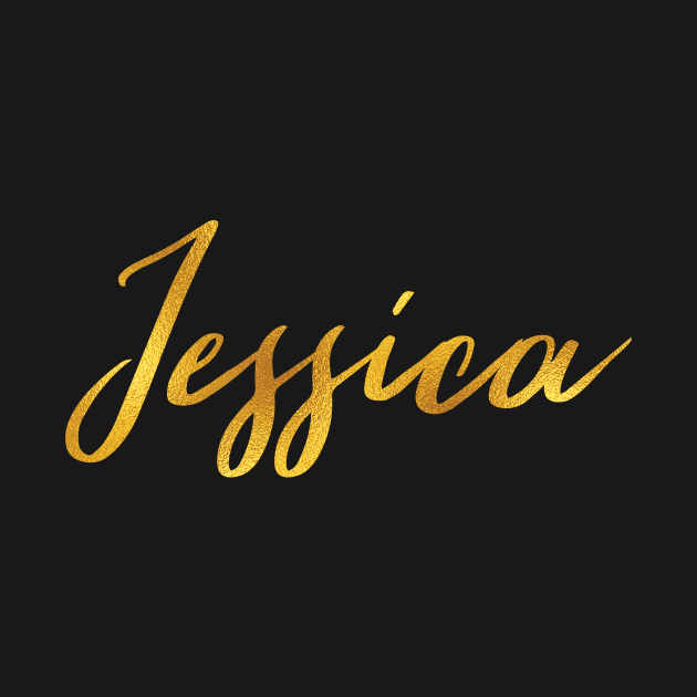 Jessica Name Hand Lettering in Faux Gold Letters by Pixel On Fire