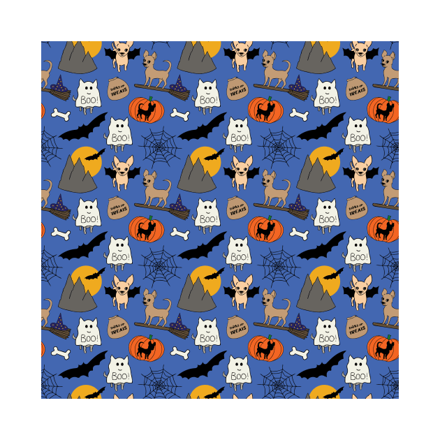 Halloween chihuahuas - blue by bettyretro