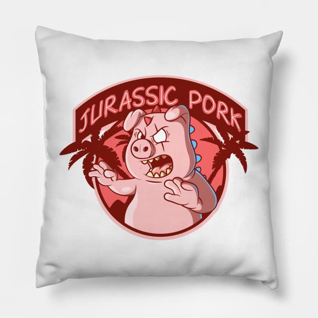 Jurassic Pork! Pillow by pedrorsfernandes