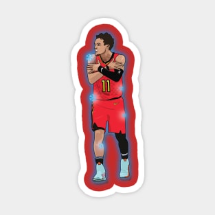 Atlanta Hawks Trae Young 2021 Red Jersey - NBA Removable Wall Adhesive Wall Decal Life-Size Athlete +12 Wall Decals 70W x 40H
