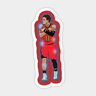 Trae Young Cartoon Style City Style Jersey Sticker for Sale by rayd3rd