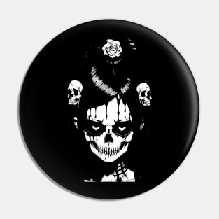 Gothic Skull Girl Pin