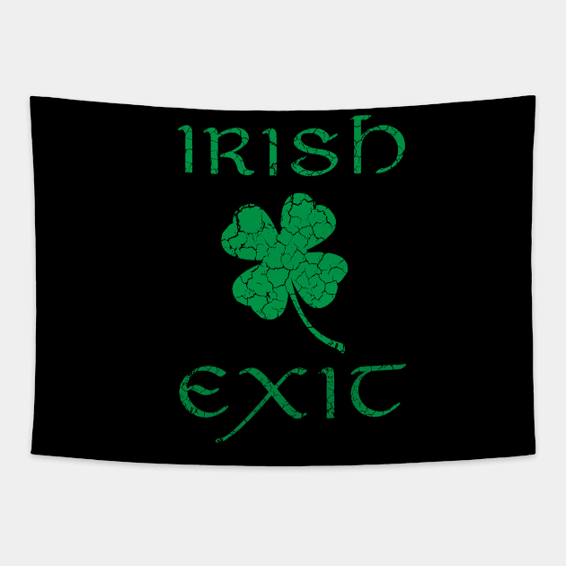 Irish Exit Green Clover Design Tapestry by HighBrowDesigns