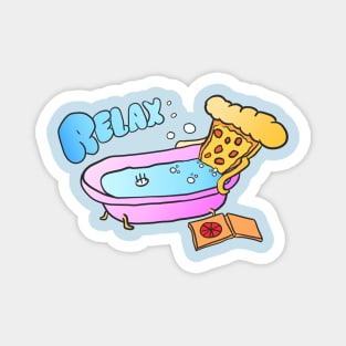 Slice of pizza relaxing in a tub Magnet