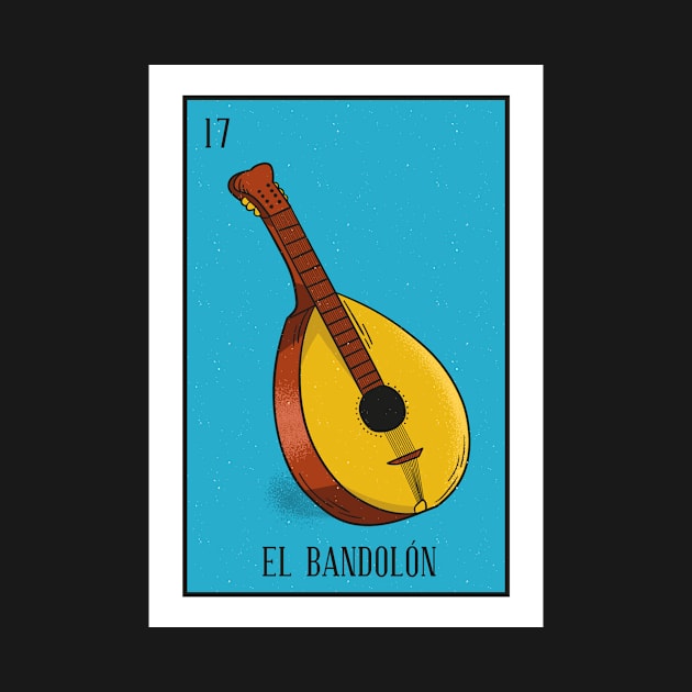 Mexican Loteria 17 El Bandolon The Mandolin by Zone32