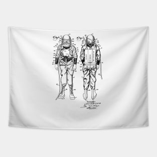 Diving Suit Vintage Patent Drawing Tapestry