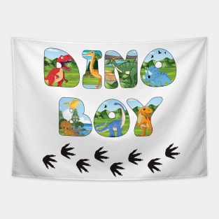 DINO BOY - cute dinosaur shaped letters Tapestry
