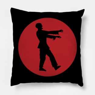 Walking Zombie Silhouette Pillow