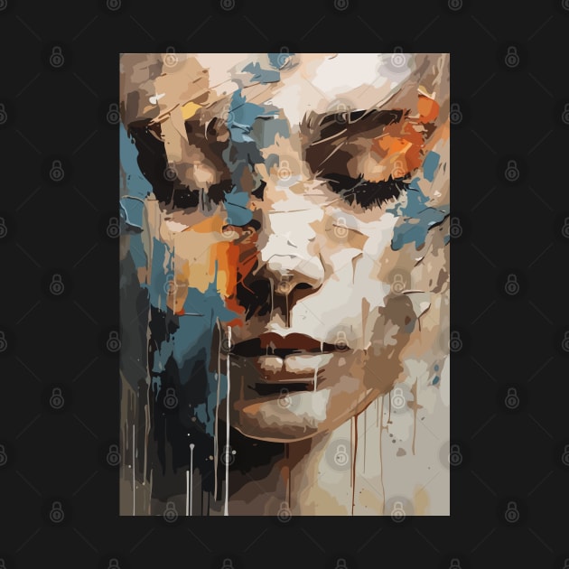 Sadness Abstract Art Face of a Woman by Art-Jiyuu