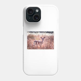 Deer in wild grass Phone Case