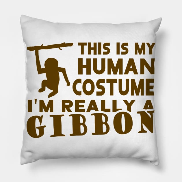 Gibbon costume animal lover retro zoo monkey Pillow by FindYourFavouriteDesign