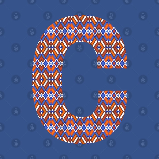 Monogram Letter C- geometric pattern by RinaMosaics