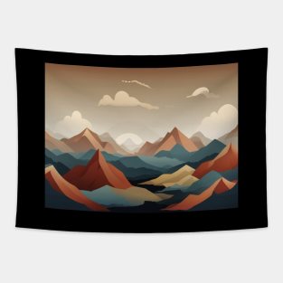 Mountain Fauna Woods Clouds Rock Outdoor Vintage Tapestry