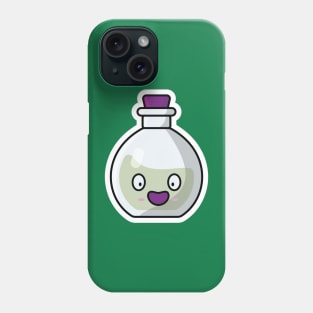 Potion Bottle with Cartoon Character Sticker vector illustration. Science object icon concept. Laughing cartoon with Potion sticker vector design. Phone Case