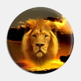 Lion portrait Pin