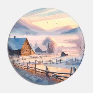 Winter Village Road Pin