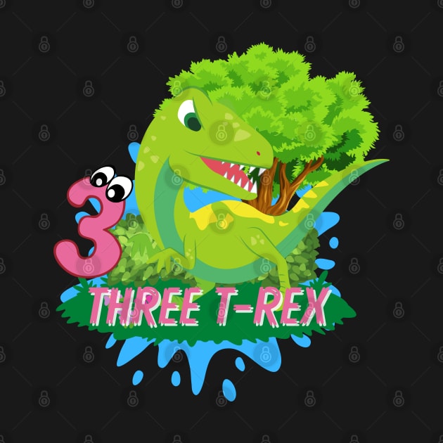 Dinosaur birthday, three rex, third birthday boy by AE Desings Digital