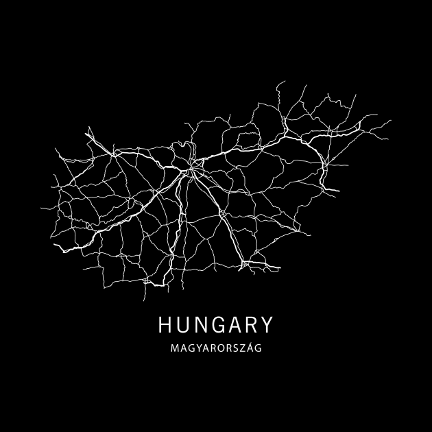 Hungary Road Map by ClarkStreetPress