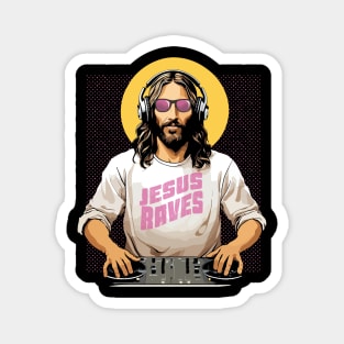 Funny Jesus Raves // DJ Jesus with Turntables Magnet