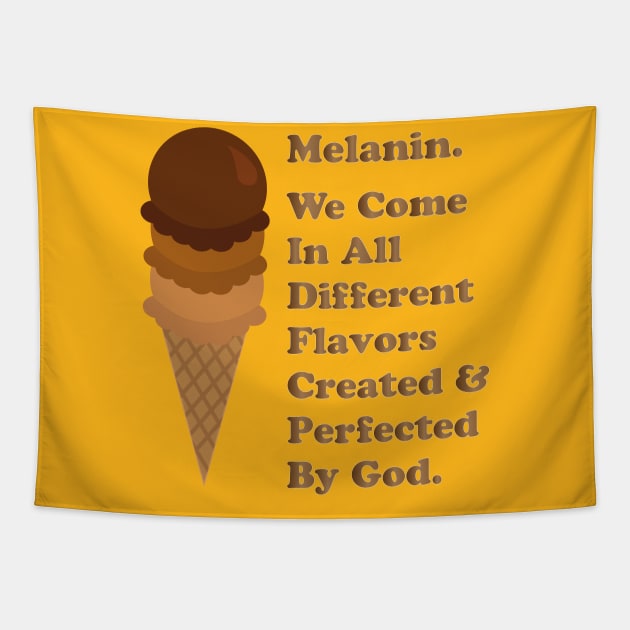 Melanin - Ice Cream Cone Flavors Tapestry by blackartmattersshop