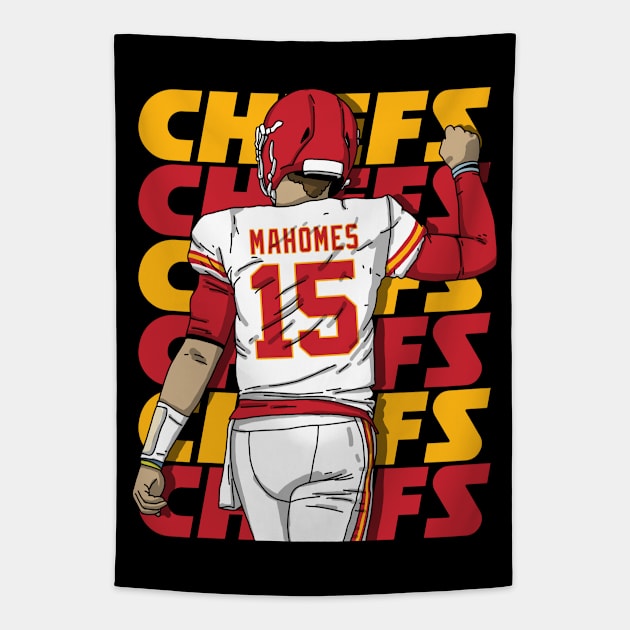 Patrick Mahomes Back Tapestry by mia_me