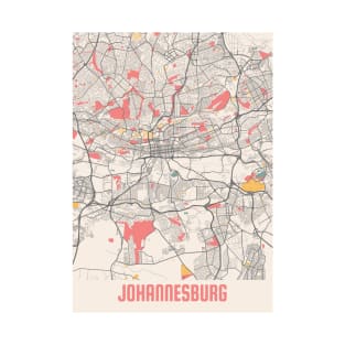 Johannesburg - South Africa Chalk City Map T-Shirt