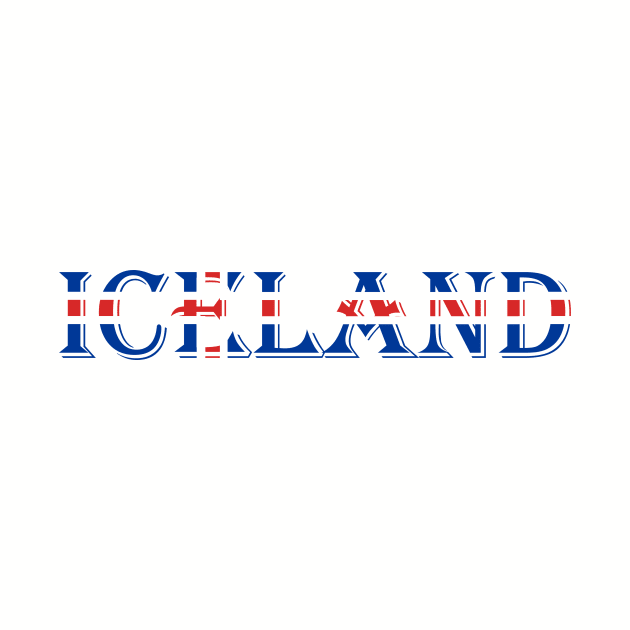 Souvenir of Iceland with Flag and text by dianecmcac