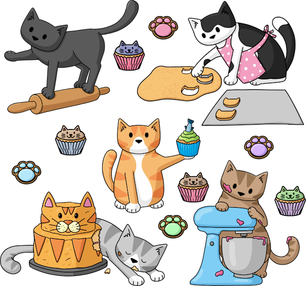 Baking Cats Kids T-Shirt by Doodlecats 