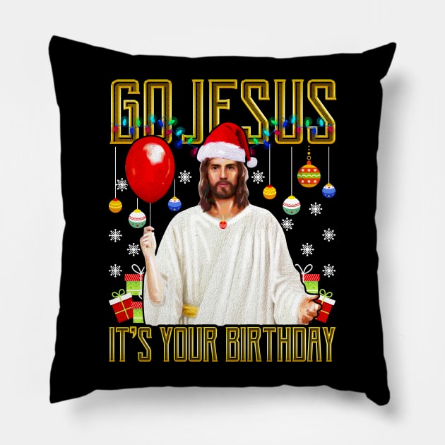Jesus Birthday Christmas Pillow by AngelFlame
