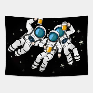 Astronaut Drink Beer In Space Tapestry