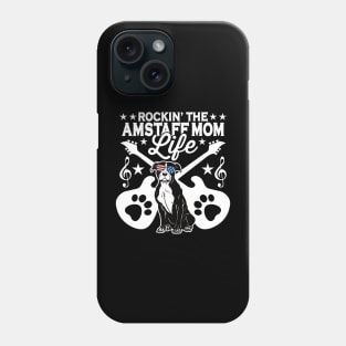 Rockin The Amstaff Mom Life Dog Lover Guitar Musician Phone Case