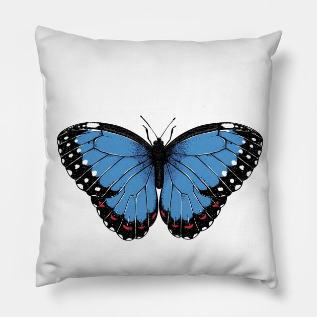 Blue morpho butterfly Pillow by katerinamk