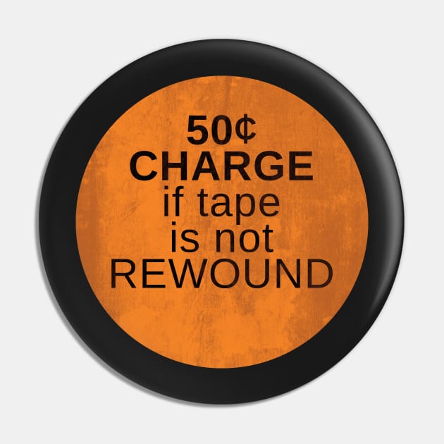 Orange Rewind Sticker Pin by MondoDellamorto