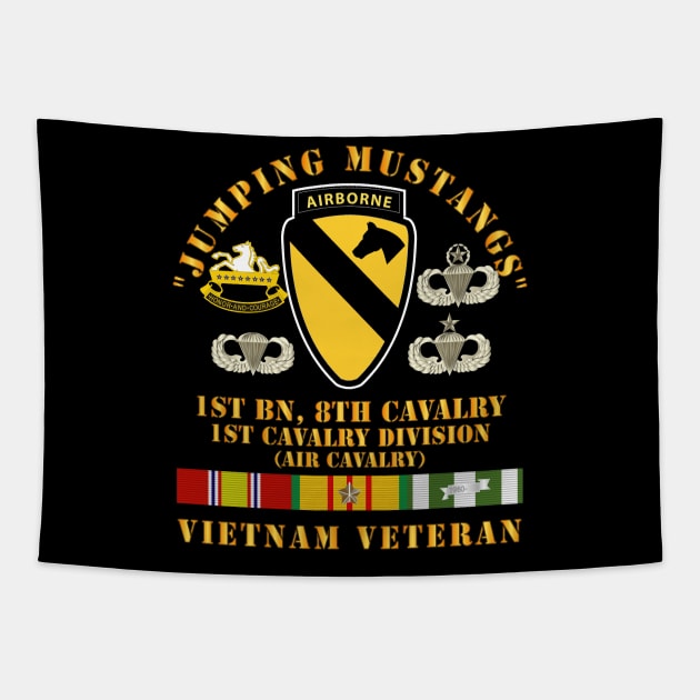 Jumping Mustangs - 1st Bn 8th Cav 1st Cav - w VN SVC Tapestry by twix123844
