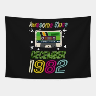 Funny Birthday Quote, Awesome Since December 1982, Retro Birthday Tapestry