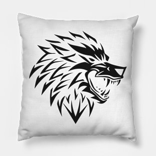 Wolf head symbol icon logo Pillow