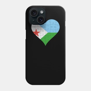 Djiboutian Jigsaw Puzzle Heart Design - Gift for Djiboutian With Djibouti Roots Phone Case