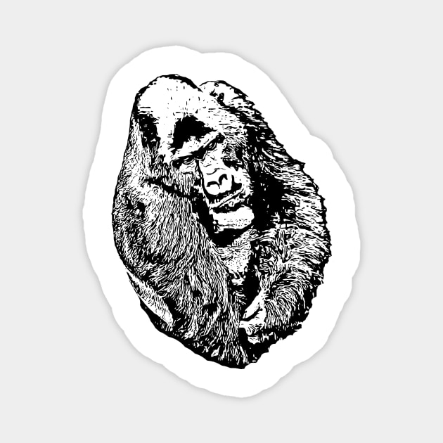 Gorilla portrait 3 Magnet by Guardi