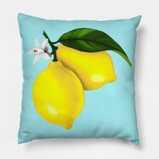 Cute Yellow Lemon Graphic Pillow