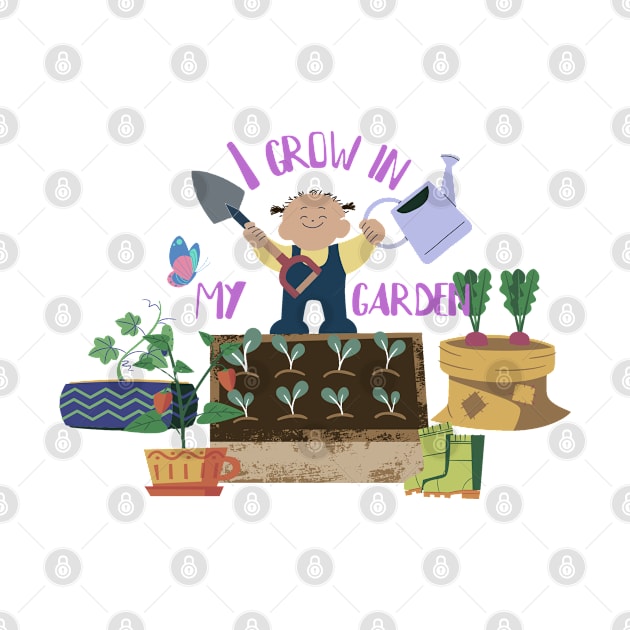 Gardening girl I grow in my garden by VintageSassy