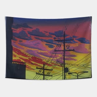 night life painting Tapestry