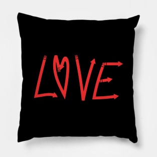 Word Love in Arrow Pattern Pillow