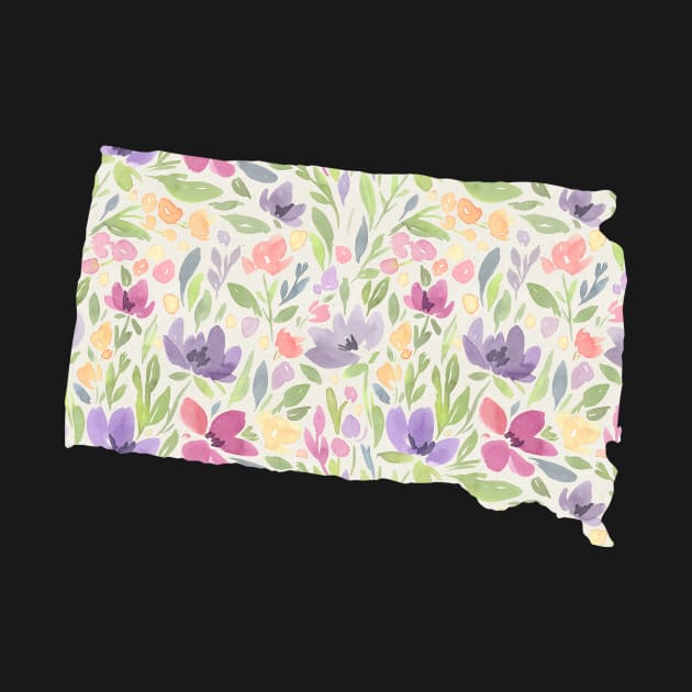 South Dakota Silhouette Florals by randomolive